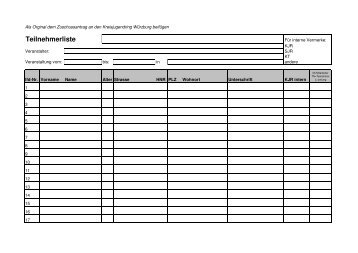 Teilnehmerliste - Kreisjugendring Würzburg