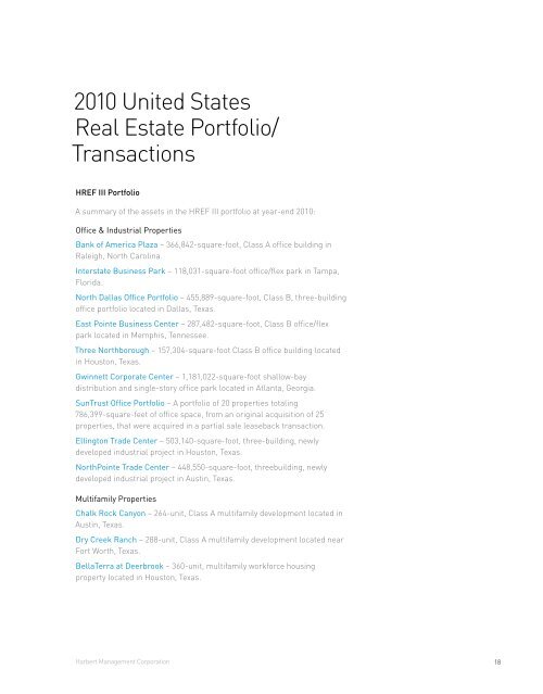 2010 Annual Report - Harbert Management Corporation