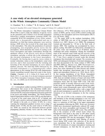 A case study of an elevated stratopause generated in the ... - UCAR