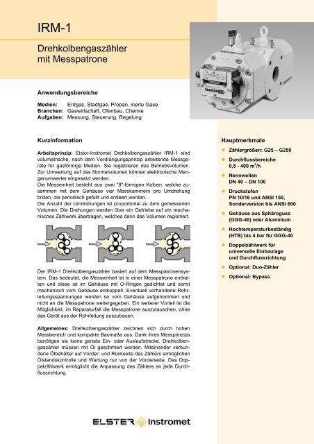 Datenblatt IRM-1 DE01, 22.05.2006 - Elster-Instromet