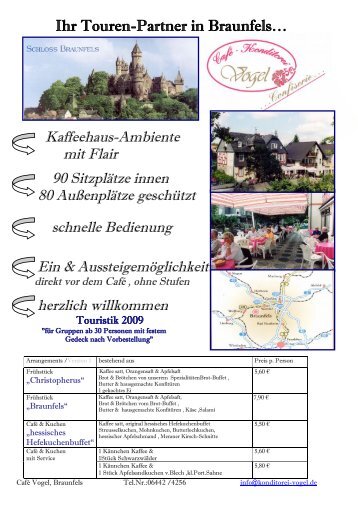 Ihr Touren-Partner in Braunfels… - Konditorei Vogel