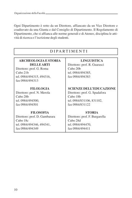 Guida dello Studente 2005-2006 - CSDIM - Università della Calabria