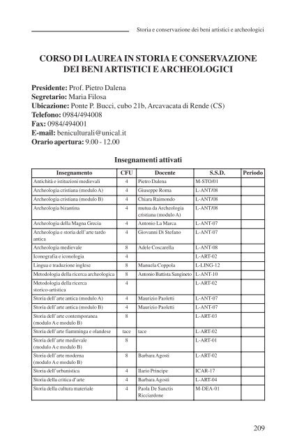 Guida dello Studente 2005-2006 - CSDIM - Università della Calabria