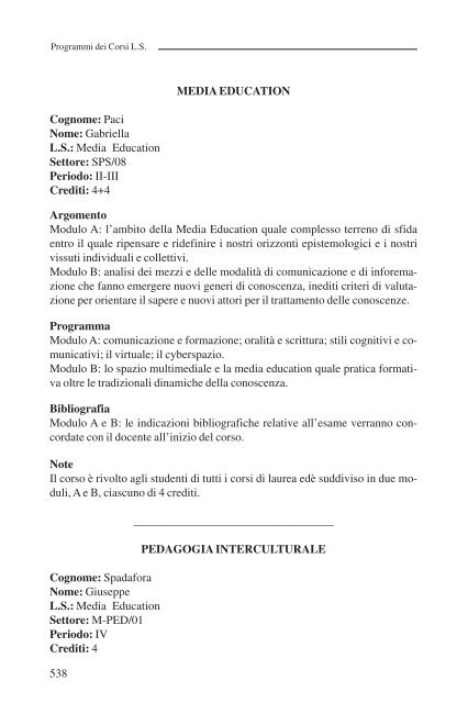 Guida dello Studente 2005-2006 - CSDIM - Università della Calabria