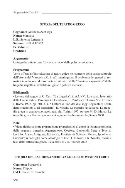 Guida dello Studente 2005-2006 - CSDIM - Università della Calabria