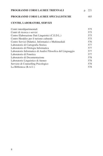 Guida dello Studente 2005-2006 - CSDIM - Università della Calabria