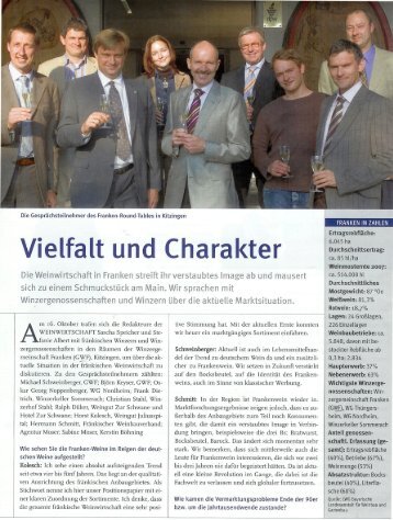 Vielfalt und Charakter - GWF-Frankenwein