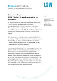 LSW fördert Umweltunterricht in Schulen