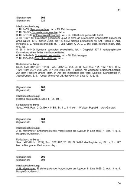 handschriften der öffentl. studienbibliothek in linz.