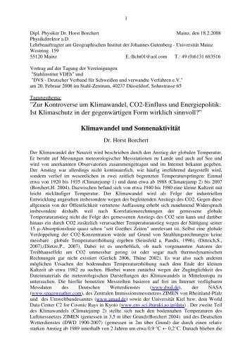 "Zur Kontroverse um Klimawandel, CO2-Einfluss und ... - KlimaNotizen