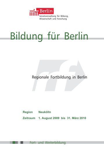 SenBildWiss Fortbildungsverzeichnis - Regionale Fortbildung ...