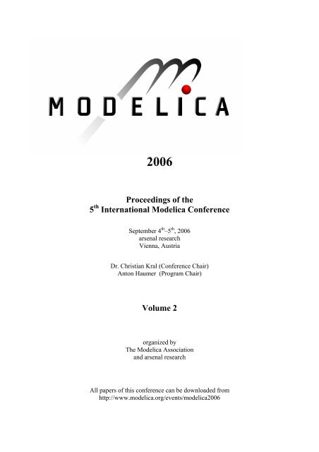Proceedings of the 5th International Modelica Conference Volume 2