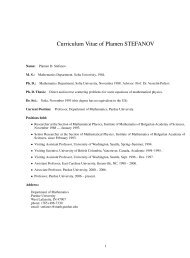 Curriculum Vitae of Plamen STEFANOV - Purdue University