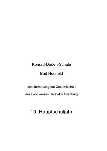 10. Hauptschuljahr - Konrad-Duden-Schule