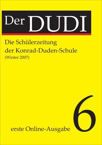 Die Schülerzeitung der Konrad-Duden-Schule erste Online-Ausgabe