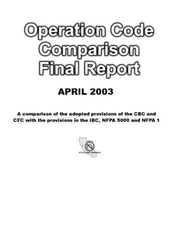 Operation Code Comparison Final Report, April 2003 - Office of the ...