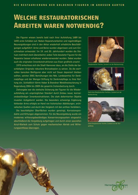 Informationen zur Restaurierung der vergoldeten Bleifiguren im ...