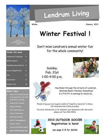 Jan/10 Newsletter - Lendrum Community League