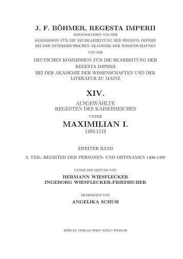 XIV. MAXIMILIAN I. - Regesta Imperii