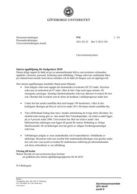 S 2011-04-07 p 9 Intern uppföljning - Medarbetarportalen ...