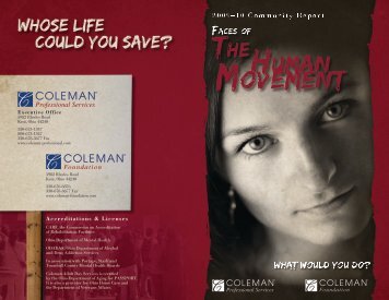 Whose Life Could You Save? - Coleman Foundation