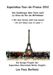 Tourbuch (PDF) - Kopernikus-Oberschule Berlin-Steglitz