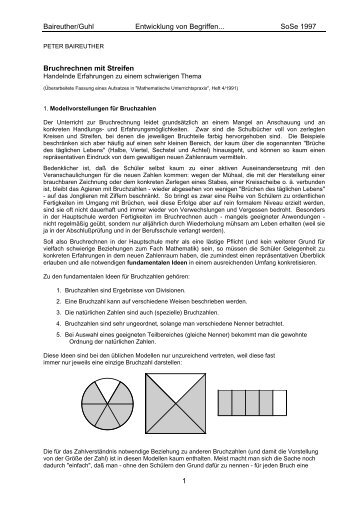 Baireuther/Guhl Entwicklung von Begriffen... SoSe ... - Mathematik