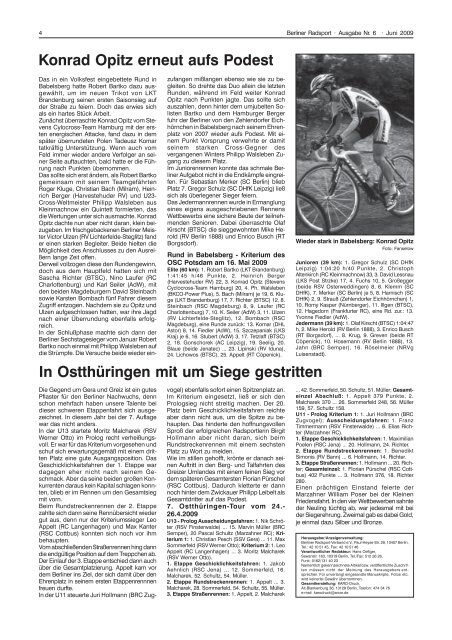 Radfest in Buckow auch als Doppel gelungen - Berliner Radsport ...