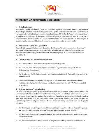 Merkblatt „Angeordnete Mediation“ - Sozialberatung & Mediation