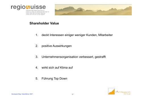 Stakeholder Analyse - Regiosuisse