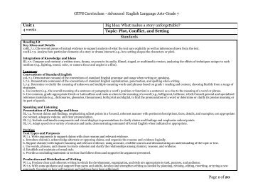 GTPS Curriculum –Advanced English Language Arts-Grade 7 Page ...