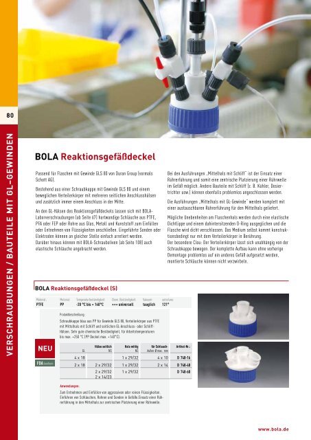 Profi-Laborbedarf aus Hochleistungskunststoffen PTFE ... - BOLA