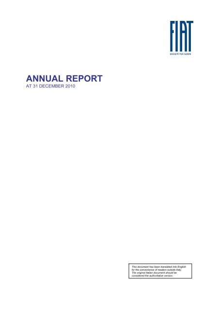 annual report - FIAT SpA