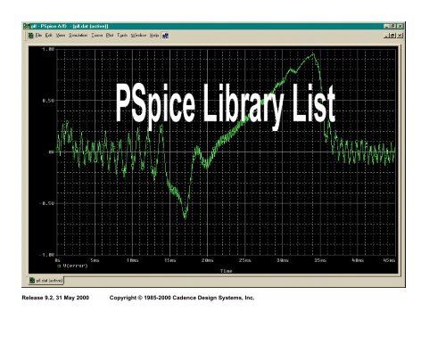 Orcad PSpice Library List