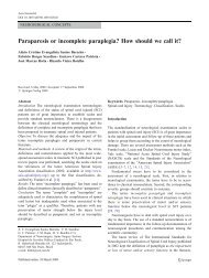 Paraparesis or incomplete paraplegia? How should we call it?