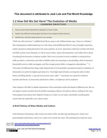 1.2 How Did We Get Here? The Evolution of Media - Saylor.org