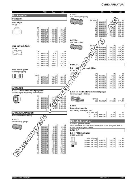 Produktexempel: Kundpriskatalog - A5 (830xx) - Katalogtjänst