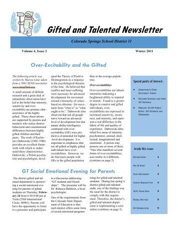 Gifted and Talented Newsletter - Colorado Springs School District 11