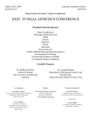 xxiv fungal genetics conference - Fungal Genetics Stock Center