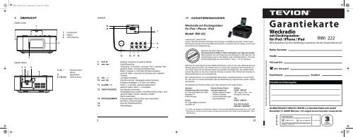 Bedienungsanleitung - Globaltronics