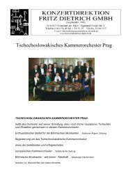 Tschechoslowakisches Kammerorchester Prag - Konzertdirektion ...