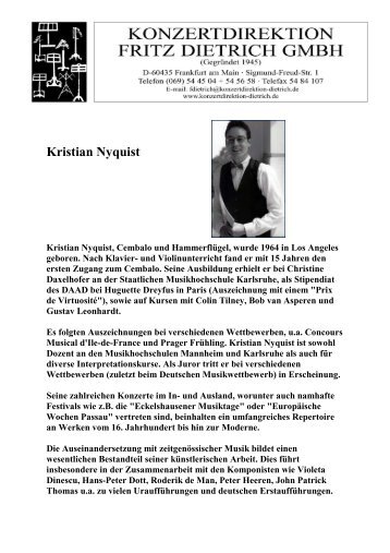 Kristian Nyquist - Konzertdirektion Dietrich