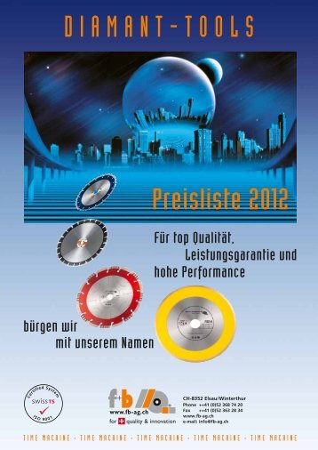 DIAMANT-TOOLS Preisliste 2012 - fuhrer+bachmann AG