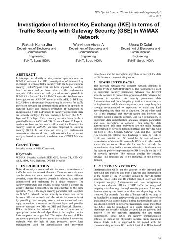 IKE - International Journal of Computer Applications - IJCA