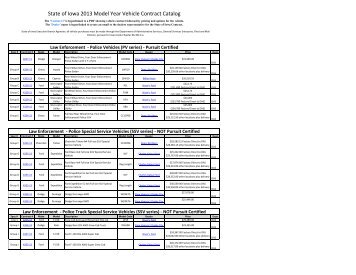 Vehicle Contract Catalog - General Services - State of Iowa