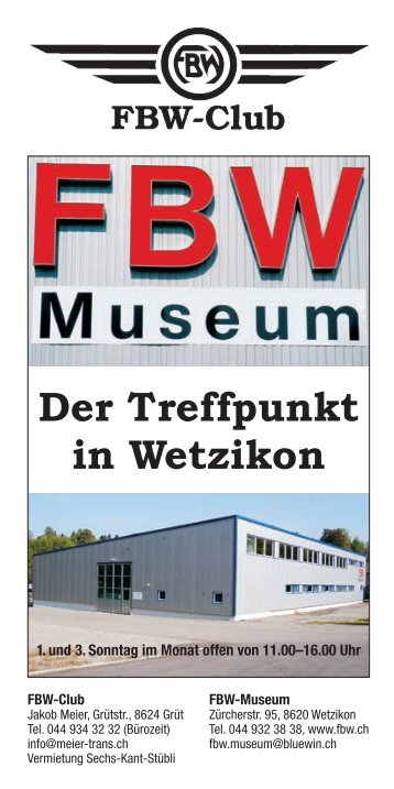 Der Treffpunkt in Wetzikon - Fbw-Club