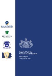 Protecting Pennsylvania's Investments Act - Pennsylvania Treasury