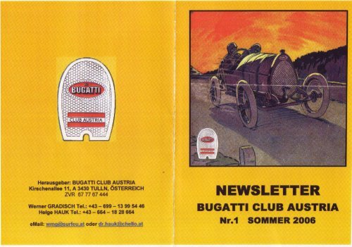 Newsletter 01 Juli 2006 als PDF Datei (Bericht - Bugatti Club Austria