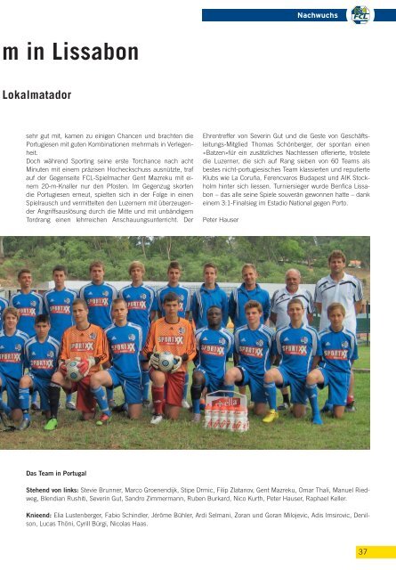 Ein Stück Schweizer Sportgeschichte Die Geburts- als ... - FC Luzern