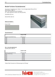 Modell Puritamo Sockelelemente - Feba Fensterbänke Gmbh